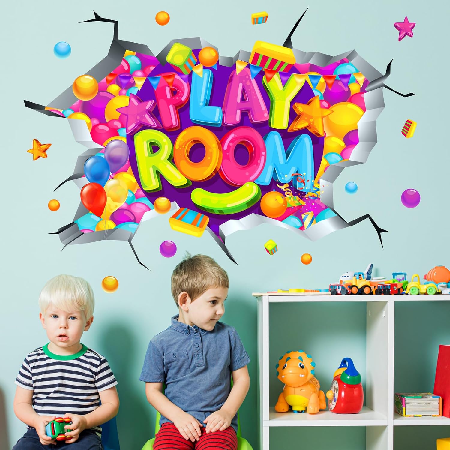 Playroom Wall Decals Kids Walls Decor Stickers Inspirational Wall Decals Peel and Stick / Colorful