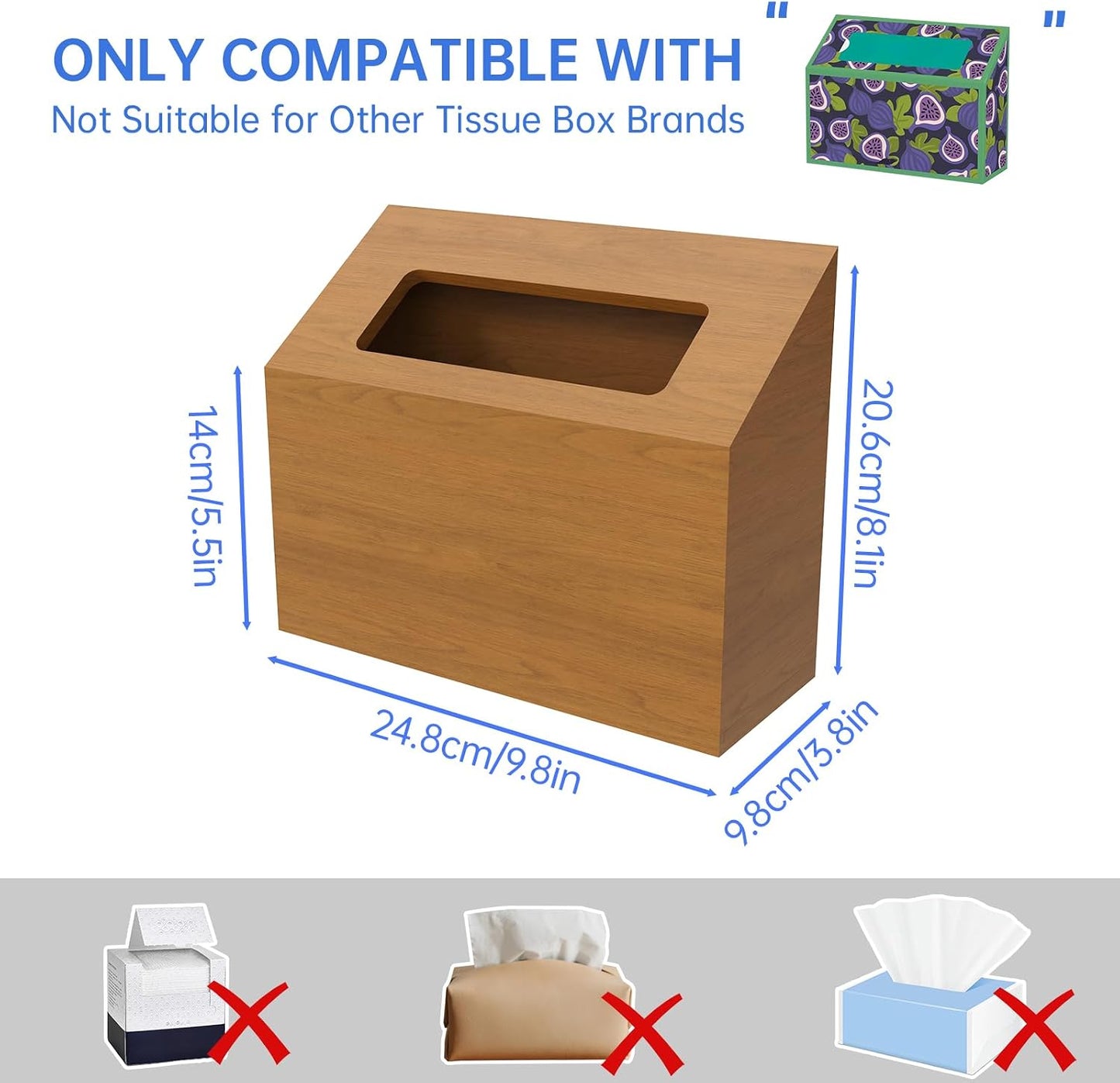 Tissue Box Cover for Kleenex Hand Towels / Pine Wood