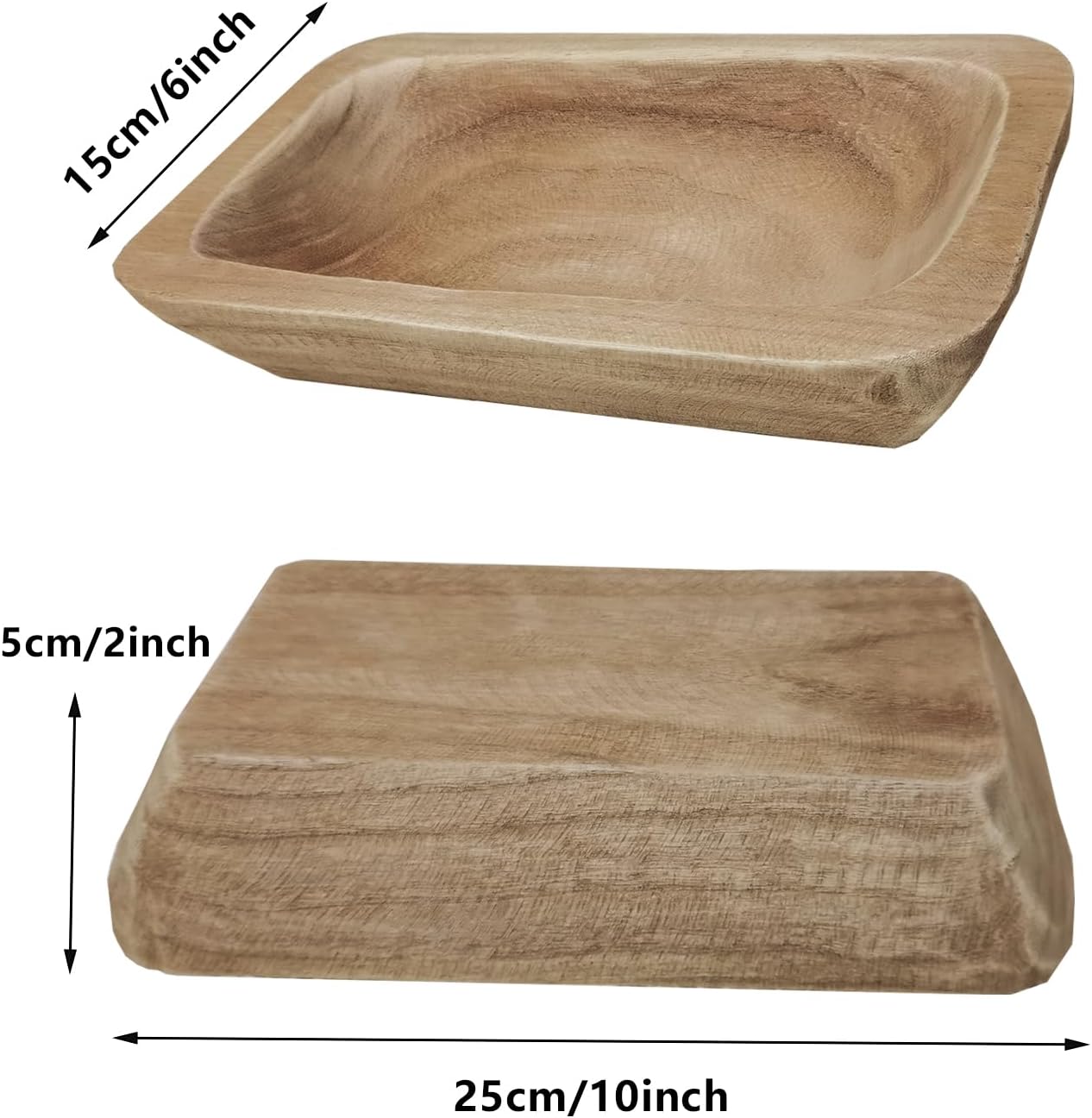 Wooden Dough Bowl Decor / 10inch Brown