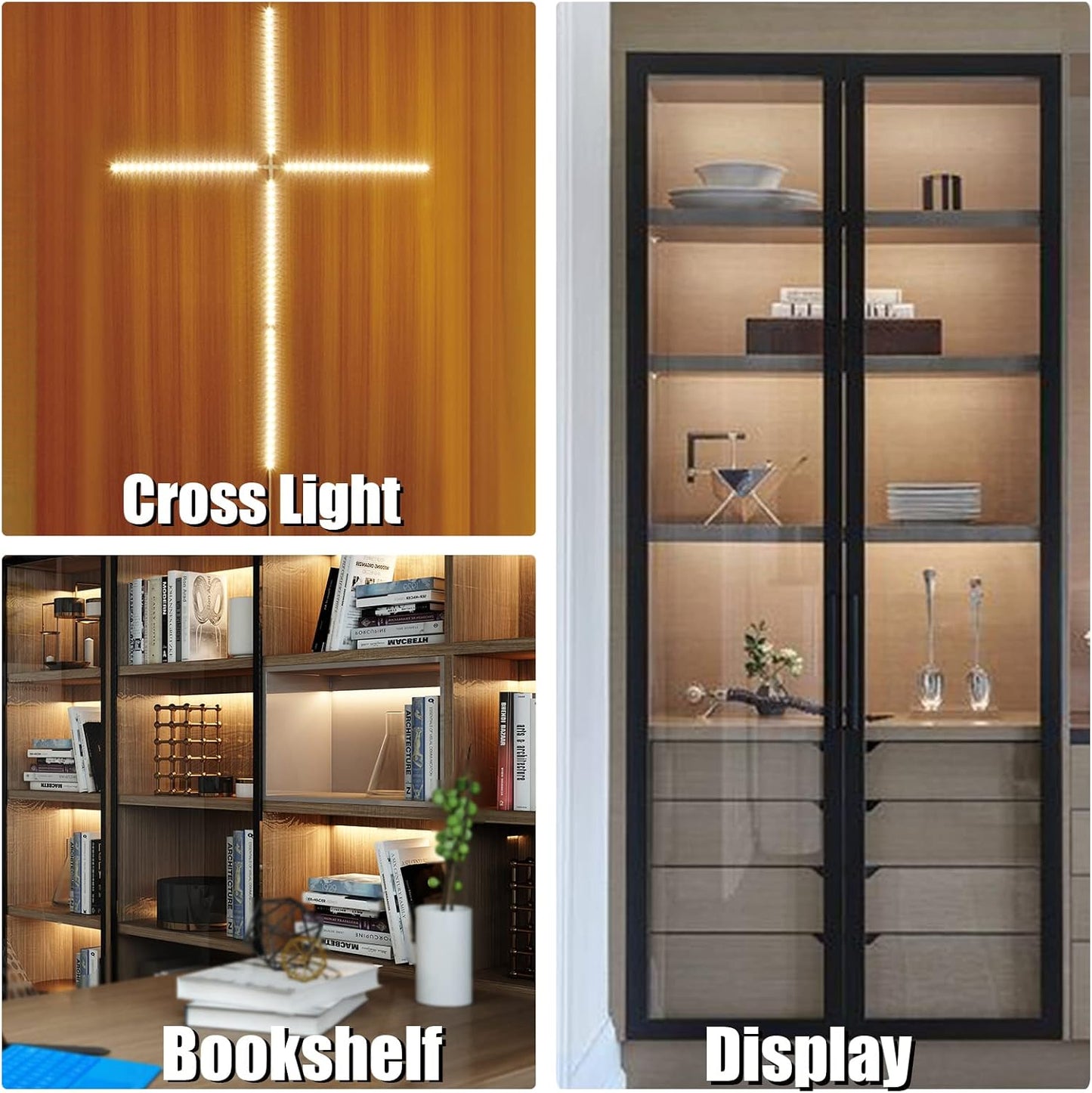 WOBANE Under Cabinet Lighting Kit,8PCS 12 inch Led Light Bars,WarmWhite | 2700K,1200lm,Under Counter Lights for