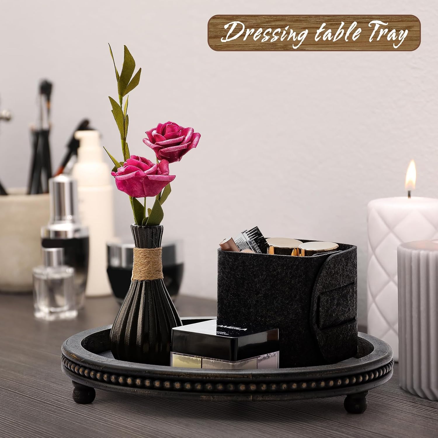 Wooden Tray Decor / Black