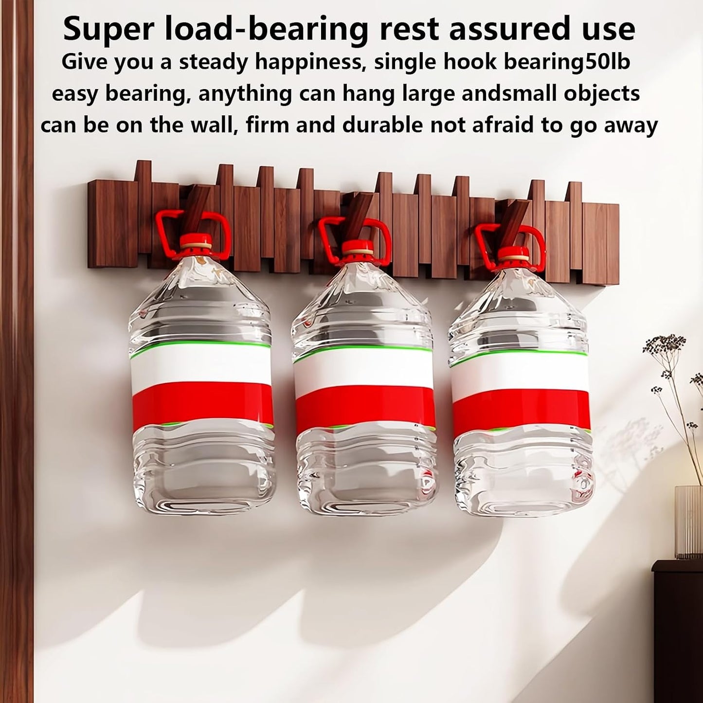 Paint Wood Wall Mounted Coat RackHooks Piano Key Hangers Natural Solid Wood Hanger Non-Woven Fabric Clothes Hangers for