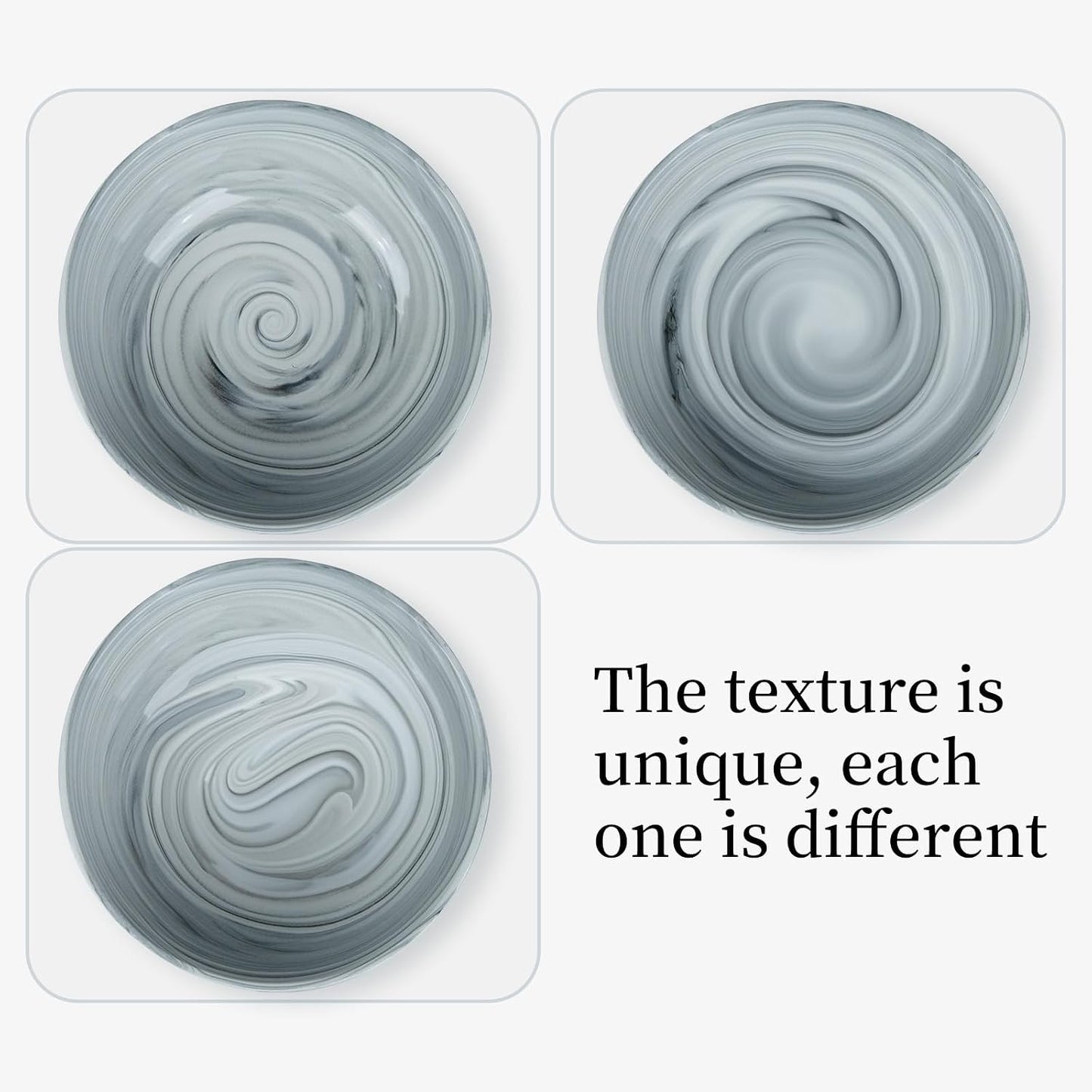 Marble-patterned Ceramic Bowl / 9.5 Inches / Gray
