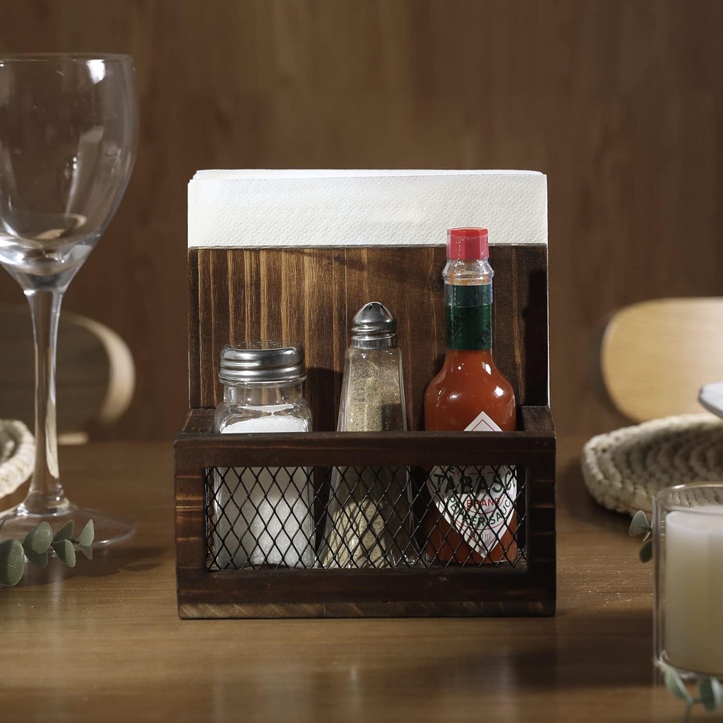 Farmhouse Multifunctional Napkin Holder / Burnt