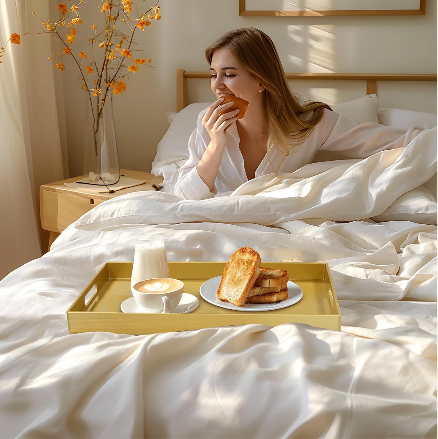 Modern Decorative Tray / 15.8 x 10.2 x 1.4 / Gold