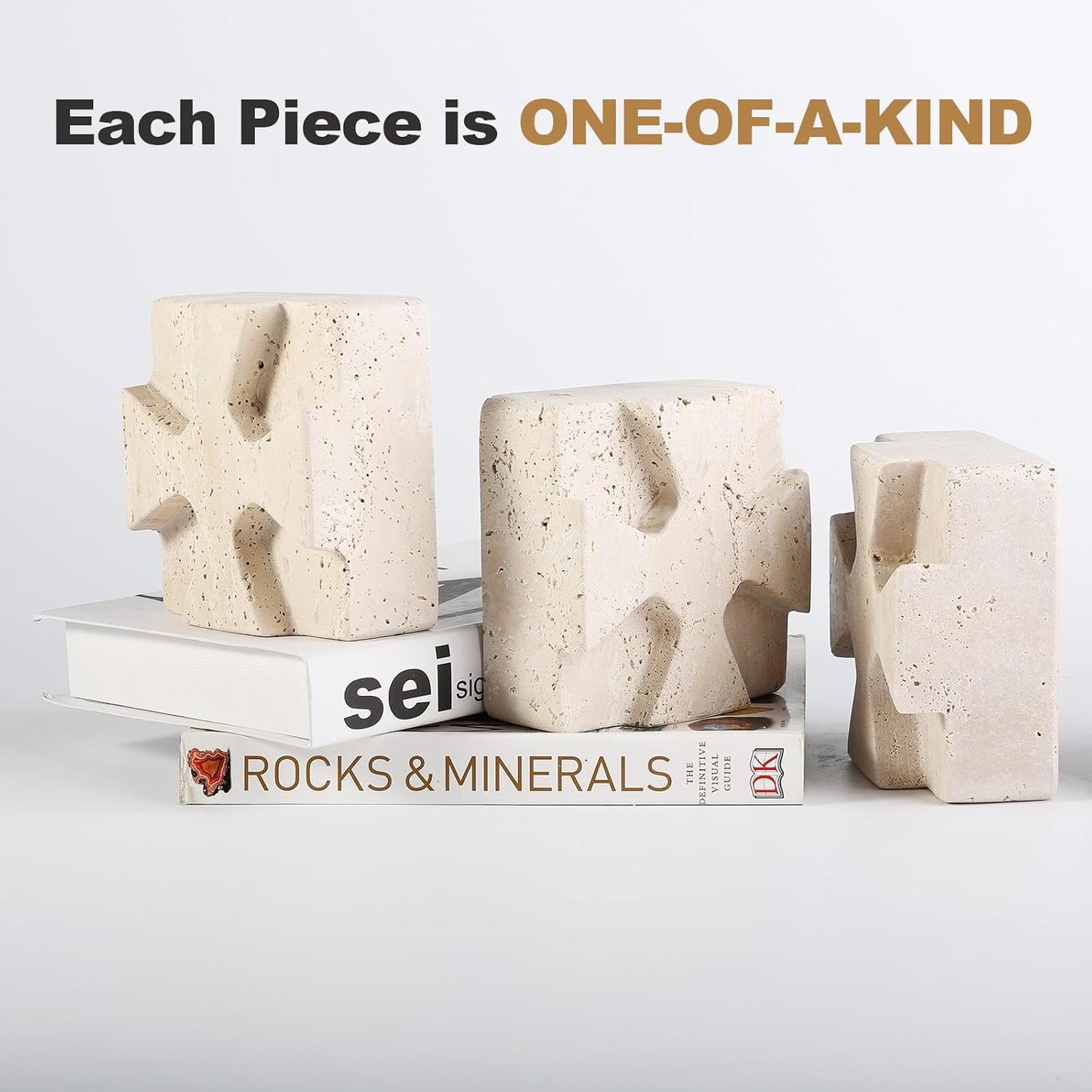 Modern Aesthetic Book Holder/Stopper / Square-beige