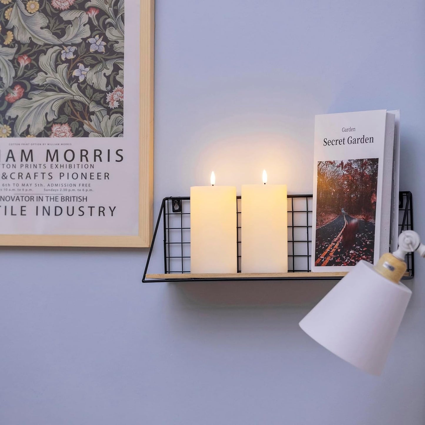 volnyus Flameless Candles Set of 2 (3x6 inch) Flickering LED Wax Candles Battery Operated with Remote Control Timers