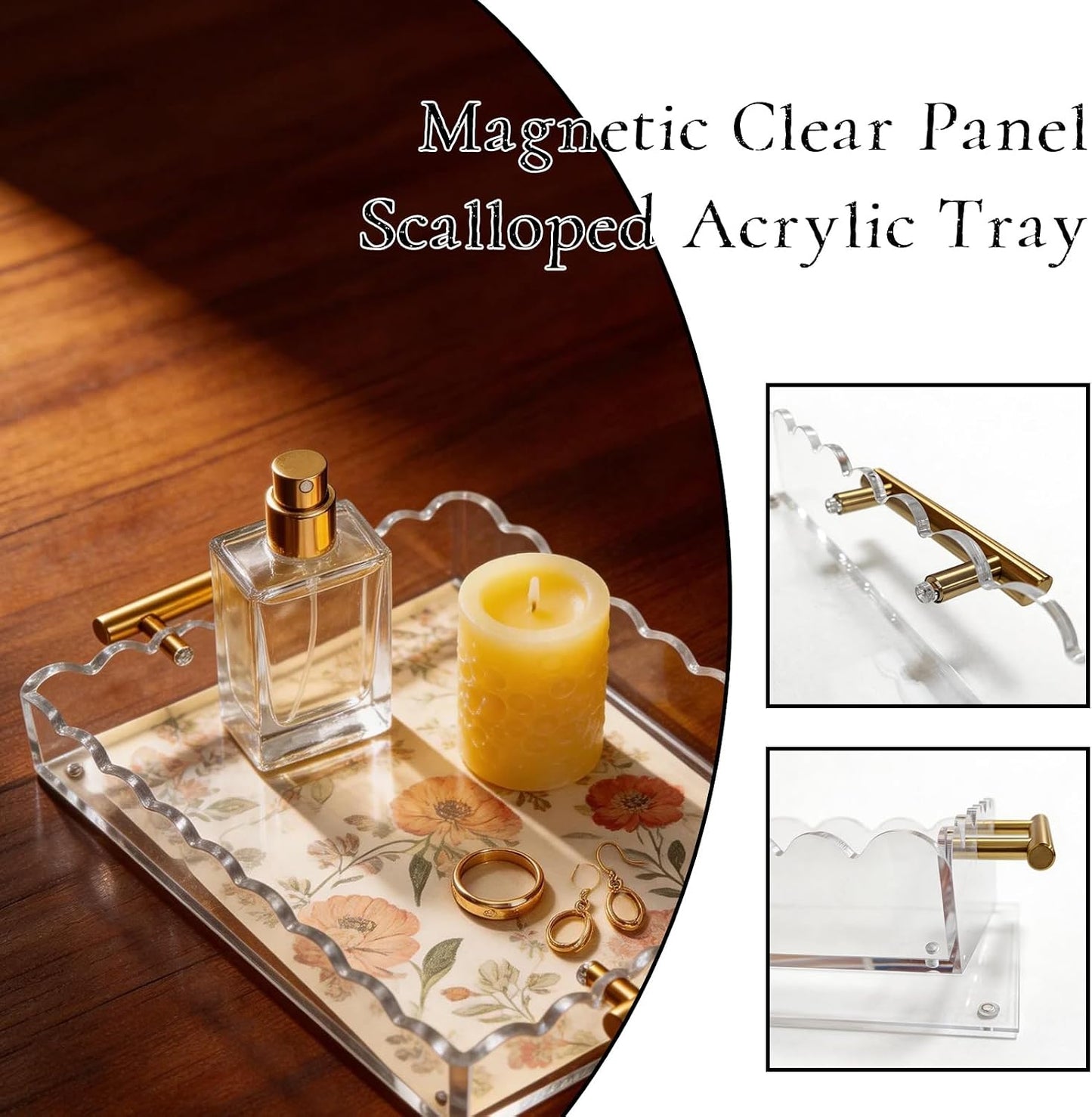 Acrylic Tray / Scalloped Tray / 12.60 x 7.87 x 1.97