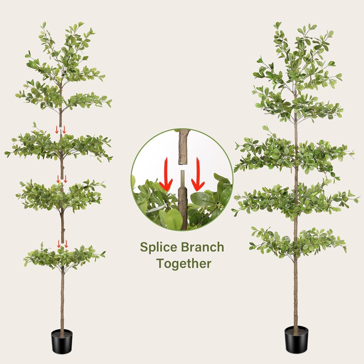 Shady Lady Tree Artificial Plant / 7ft / Black / 7 Inch