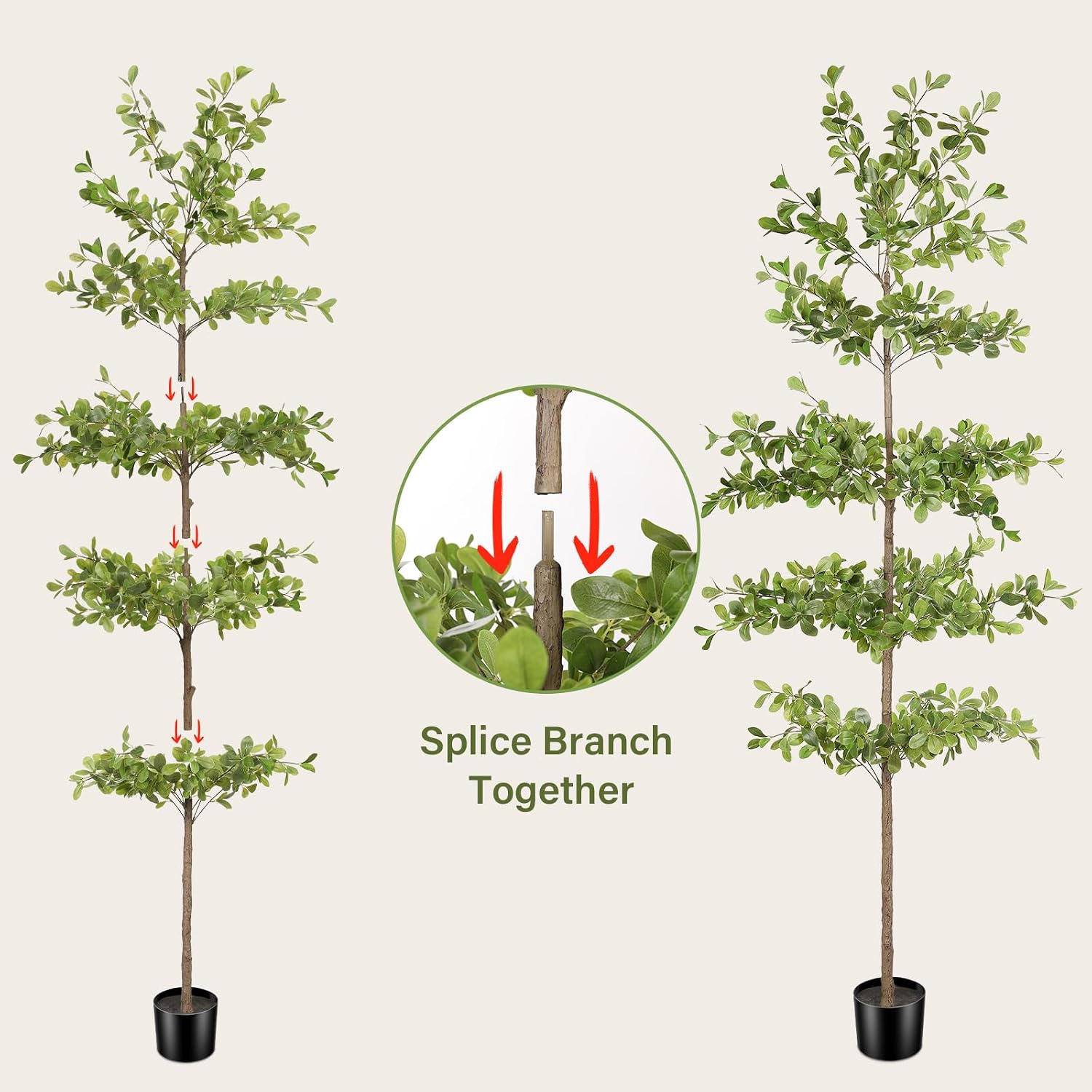 Shady Lady Tree Artificial Plant / 7ft / Black / 7 Inch