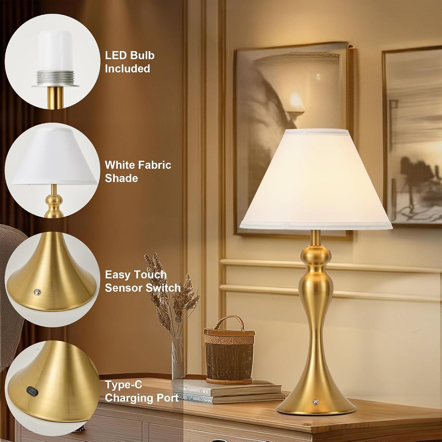 Battery Operated Lamp / Rechargeable Cordless Table Lamps
