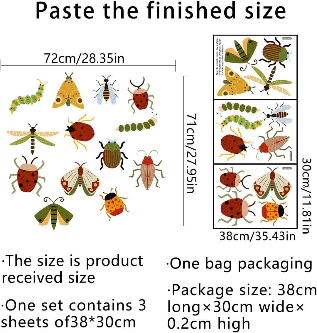 Peel Stick Boho Decals / Cute Cartoon Insect Wall Stickers
