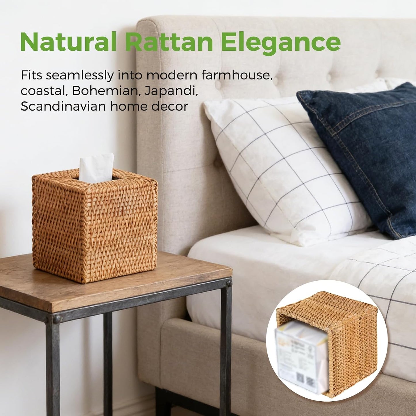 Wicker Napkin Holder / Natural / Set of 2
