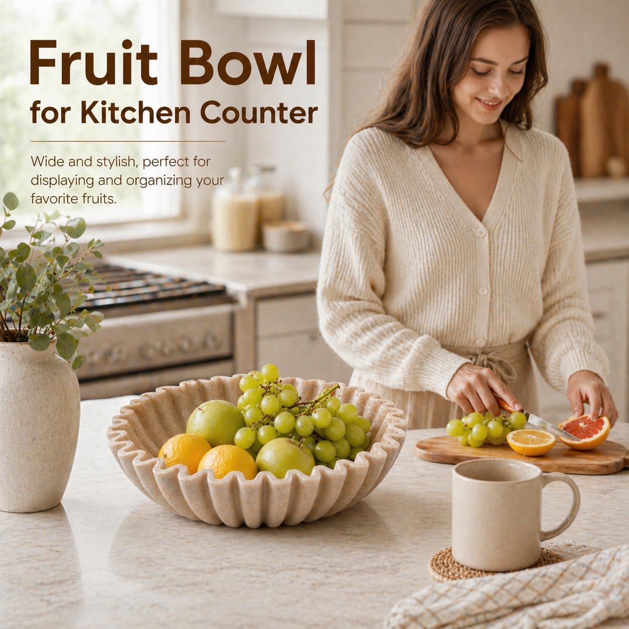 Modern Handicraft Bowls / Beige / 1 Piece