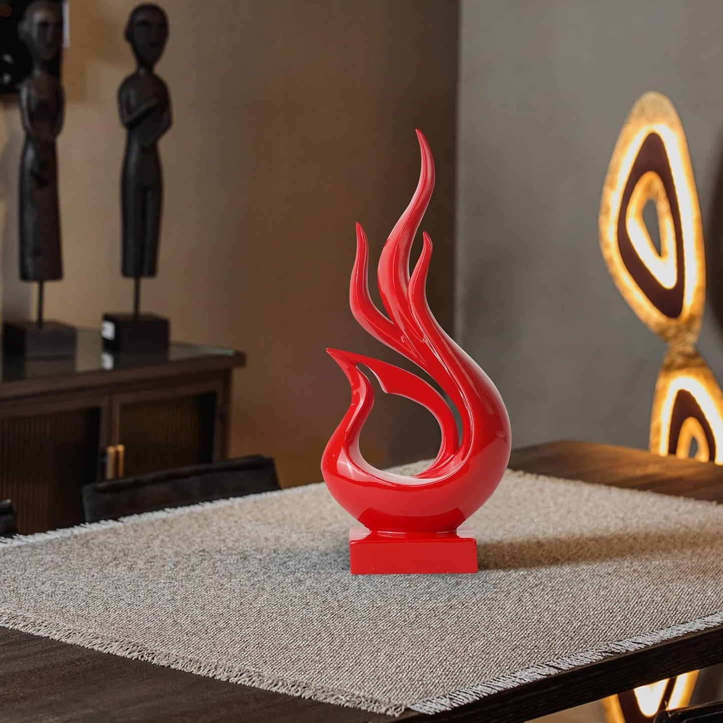 Resin Art Table Decoration Ornaments Modern Home Decor Accent / Red