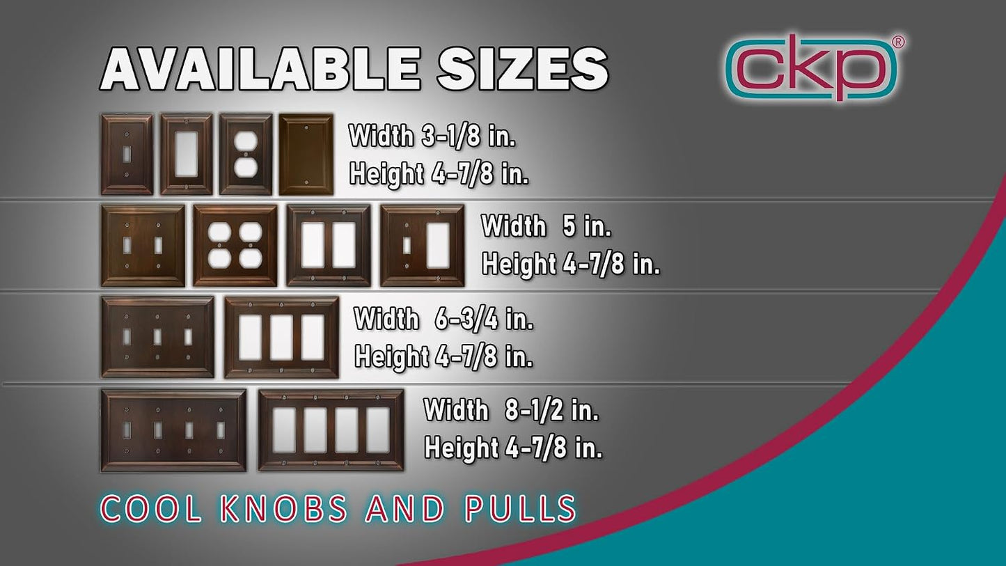 Cool Knobs and Pulls (CKP) Impressions Collection, 31194 Decorative Double Duplex Wall Plate/Outlet Cover, Long Lasting