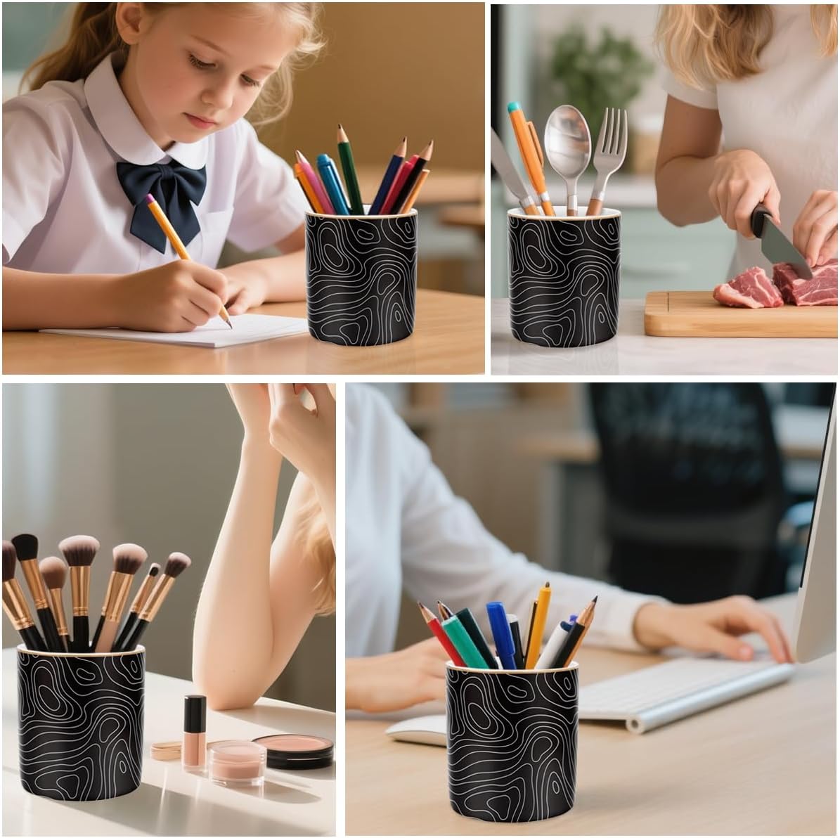Durable Ceramic Organizer Decor for College / Abstract Pattern