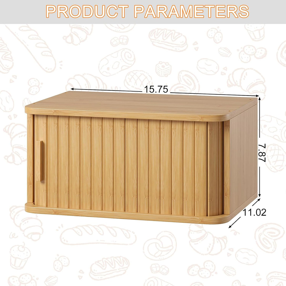 WOWLIVE Roll Top Bread Box for Kitchen Countertop, Bamboo Bread Storage | Airtight Bread Containers, Large Bread Bin