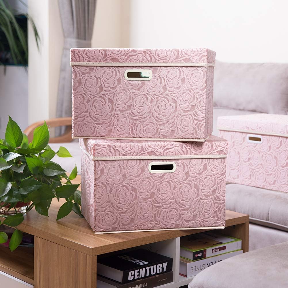 Larger Collapsible Storage Bin / Pink / Large
