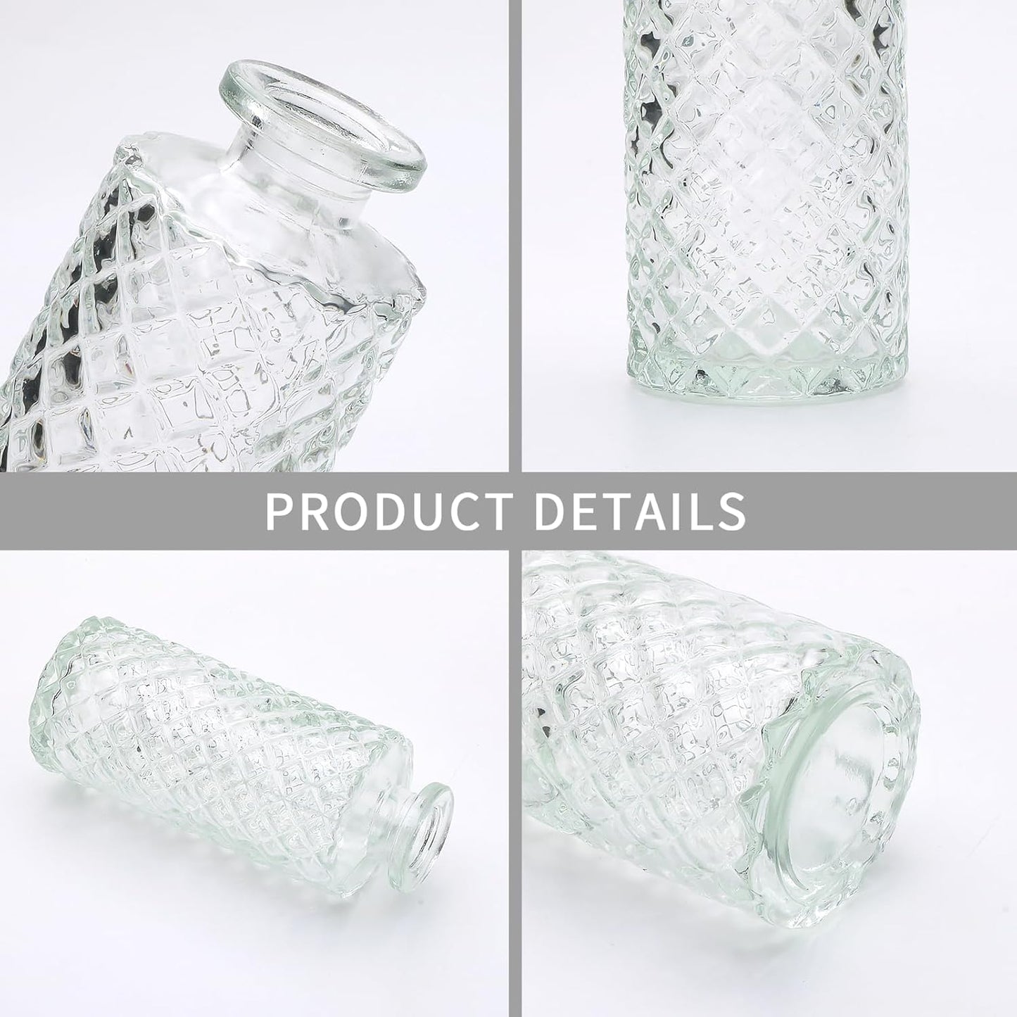 Glass Bud Vase in Bulk / Clear / Set of 8