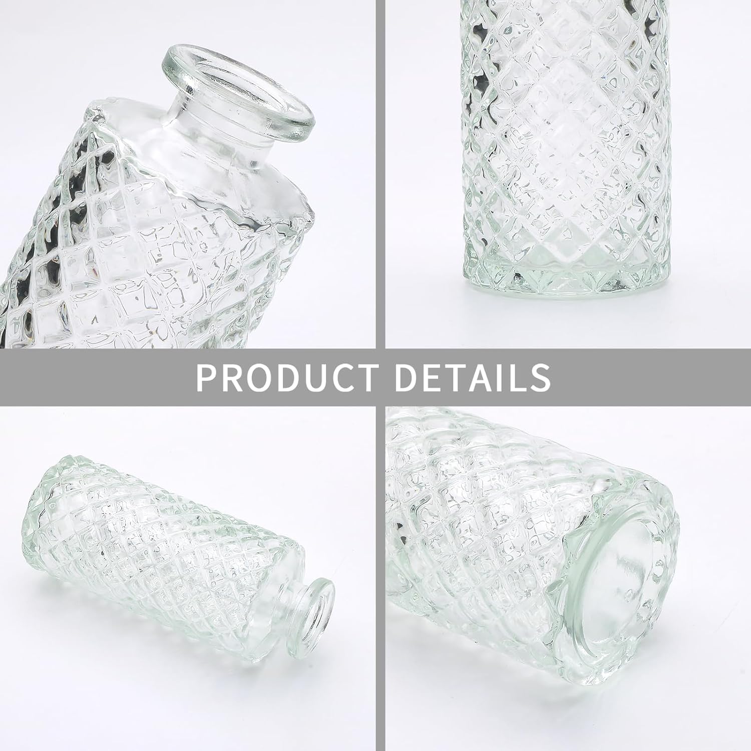 Glass Bud Vase in Bulk / Clear / Set of 8