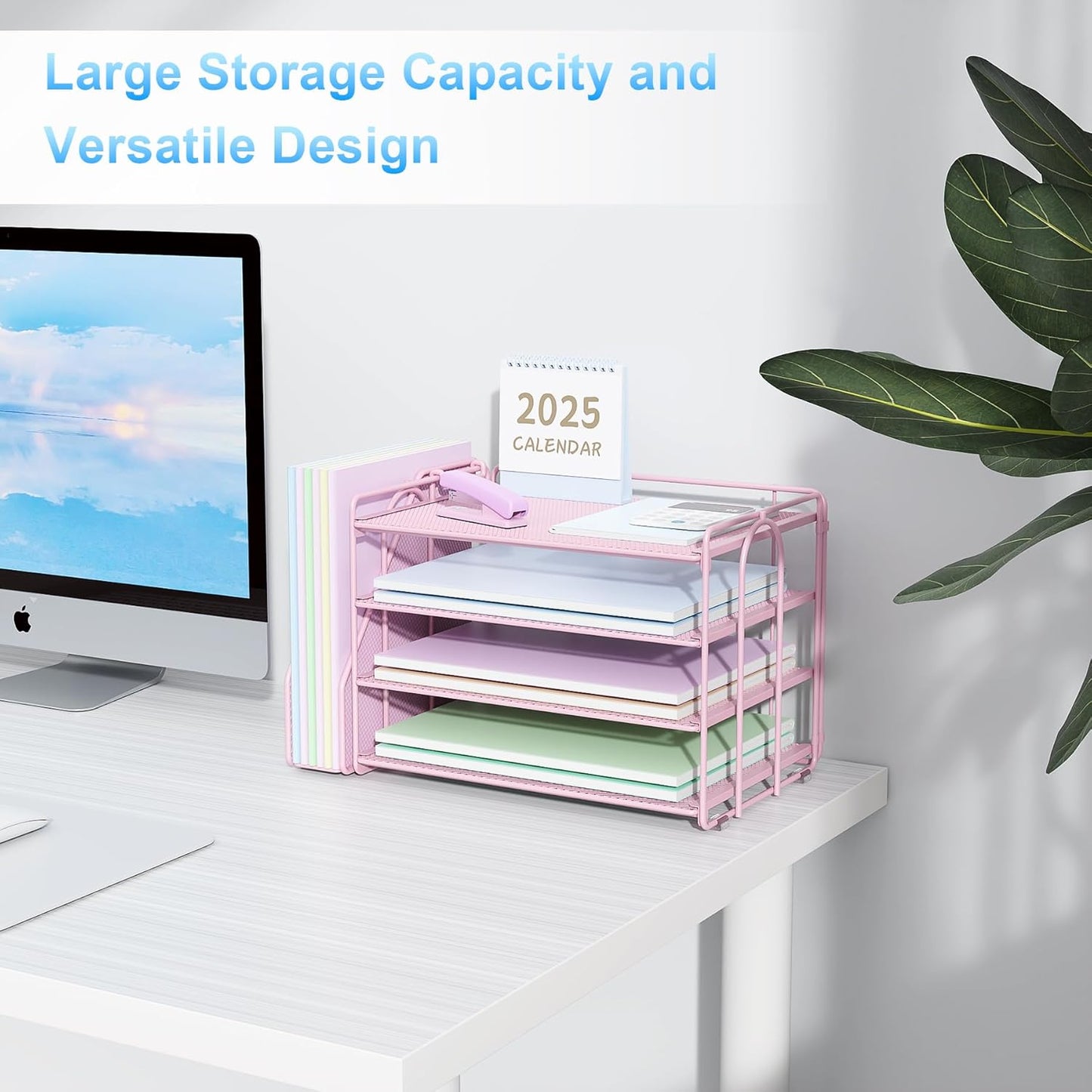 Spacrea Desk Organizers and Accessories, Paper Organizer for Desk with File organizer, Desk Accessories & Workspace