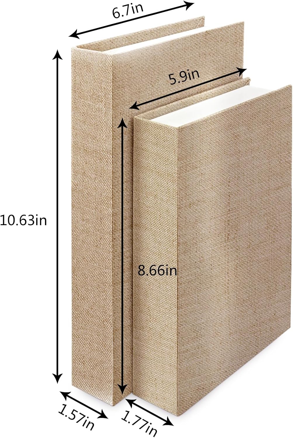 Faux Books for Decorative / Khaki / Set of 2