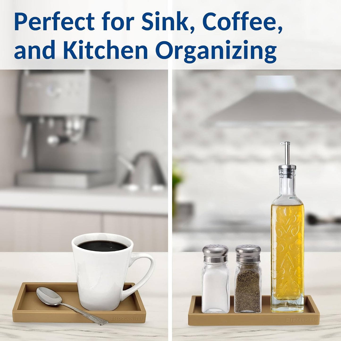 Flexible Bathroom Trays / Latte Tan / Small 7.7