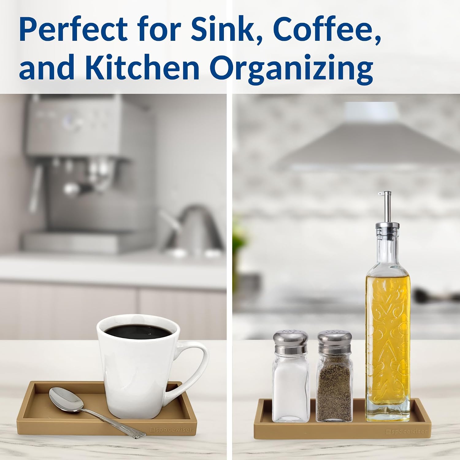 Flexible Bathroom Trays / Latte Tan / Small 7.7
