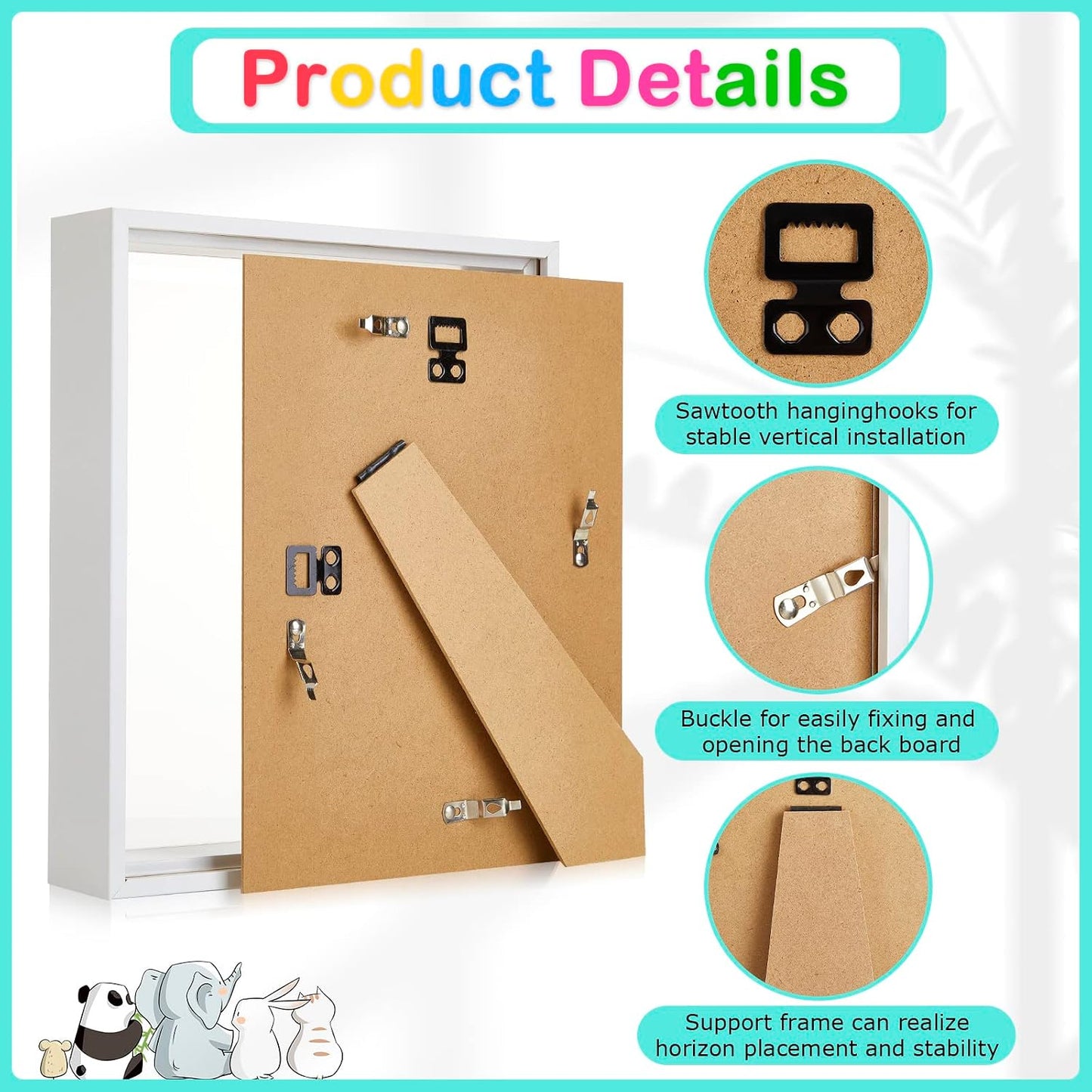 12 Pieces Shadow Box Picture Frame Square Shadow Boxes Display Cases for Graduation Sports Memorabilia Wedding Memories