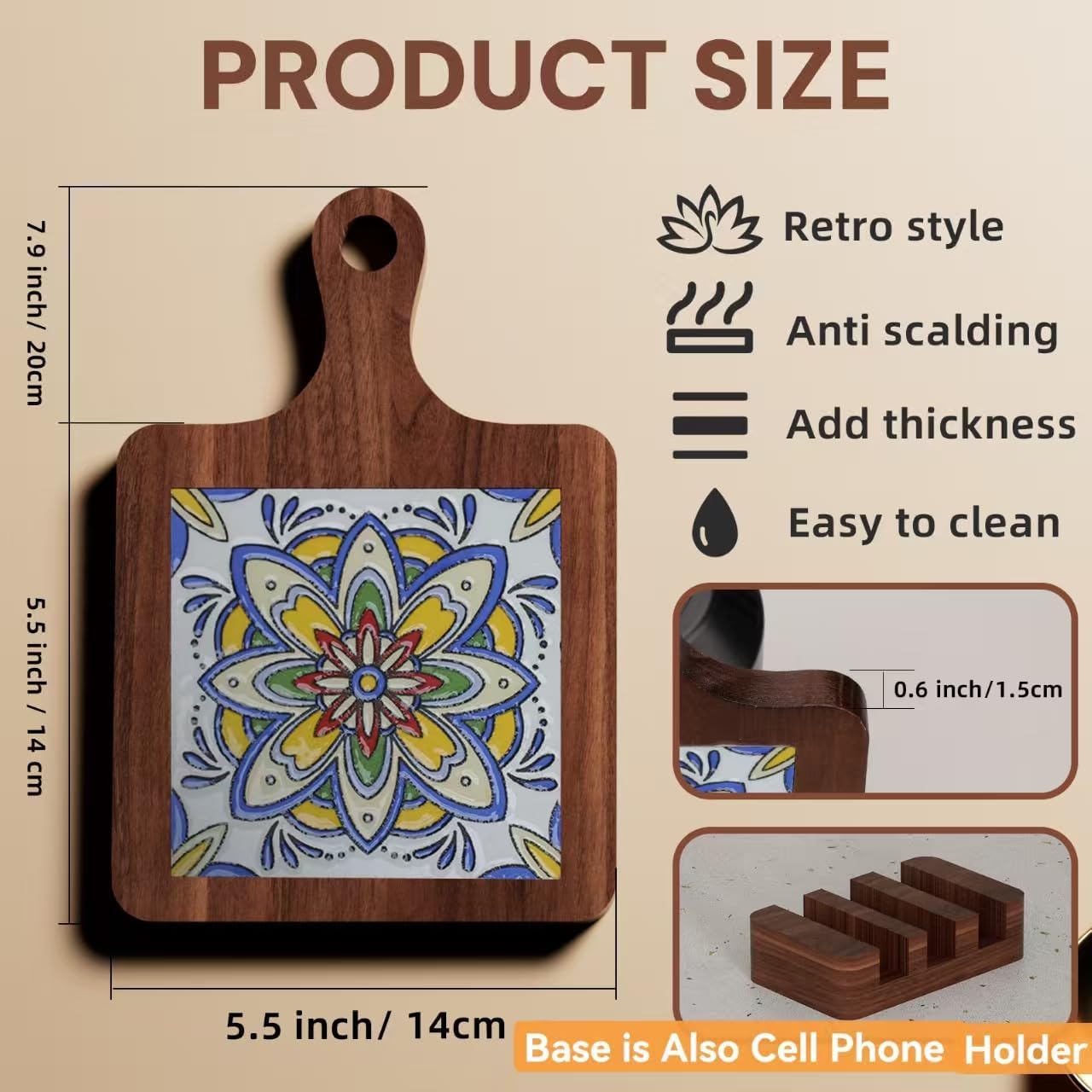 Stand / Base is Also a Cell Phone Holder / Set of 3
