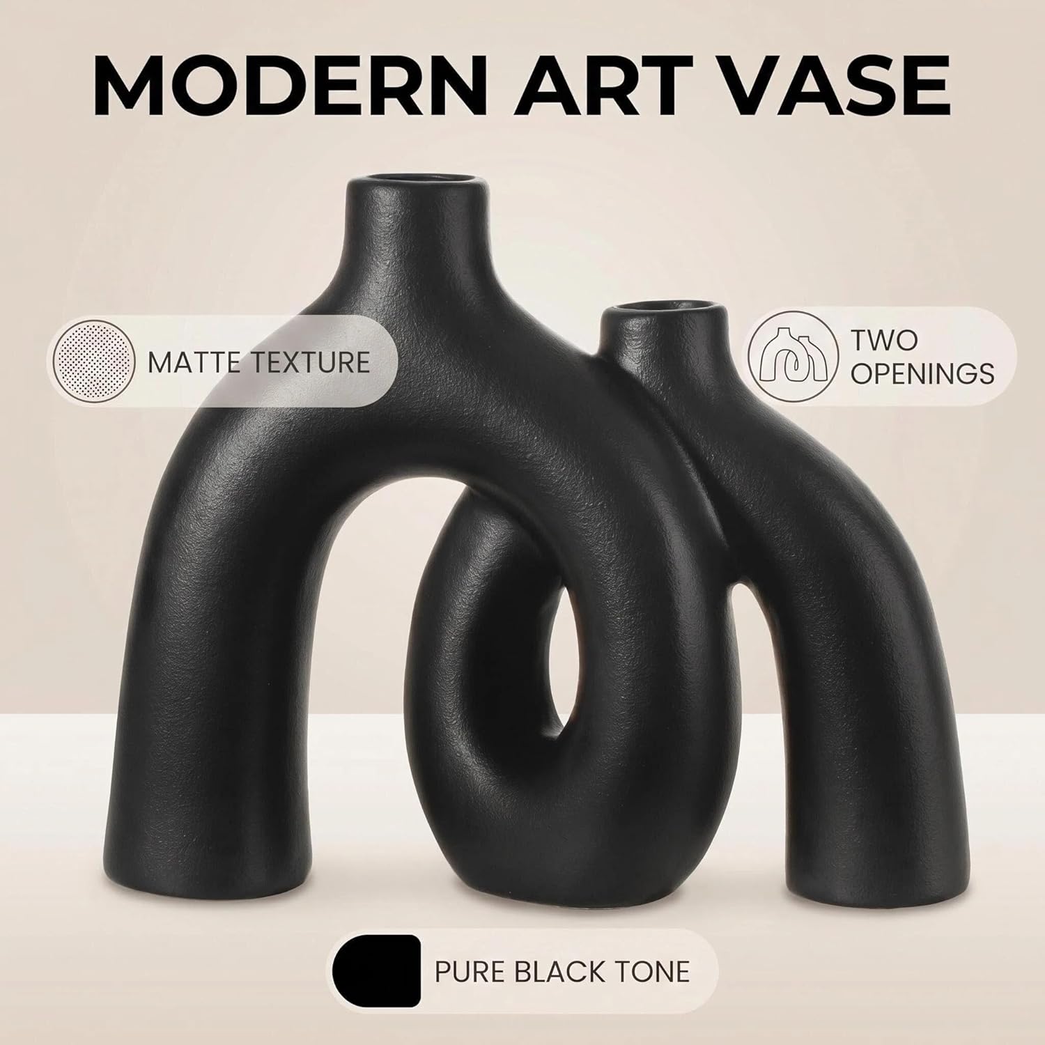 Modern Nordic Boho Vase Set / Black-1