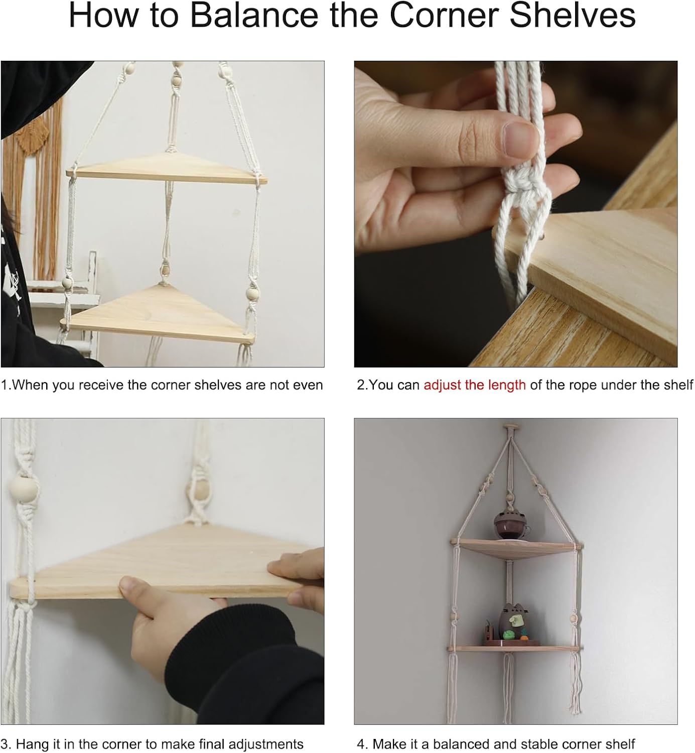 2 Tier Wood Floating Shelves / White - 2 Tier