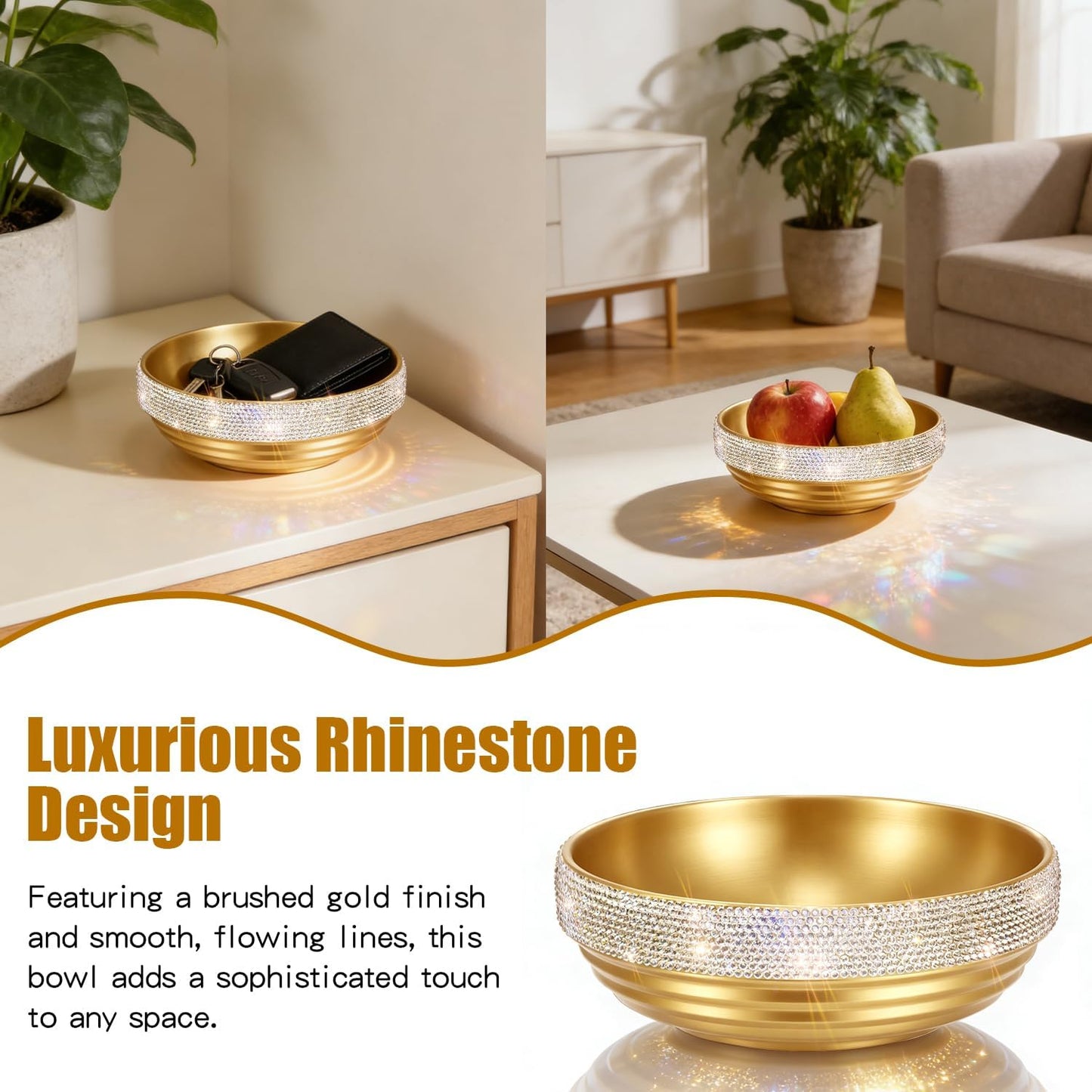 Catch All Bowl Fruit Bowls / Gold