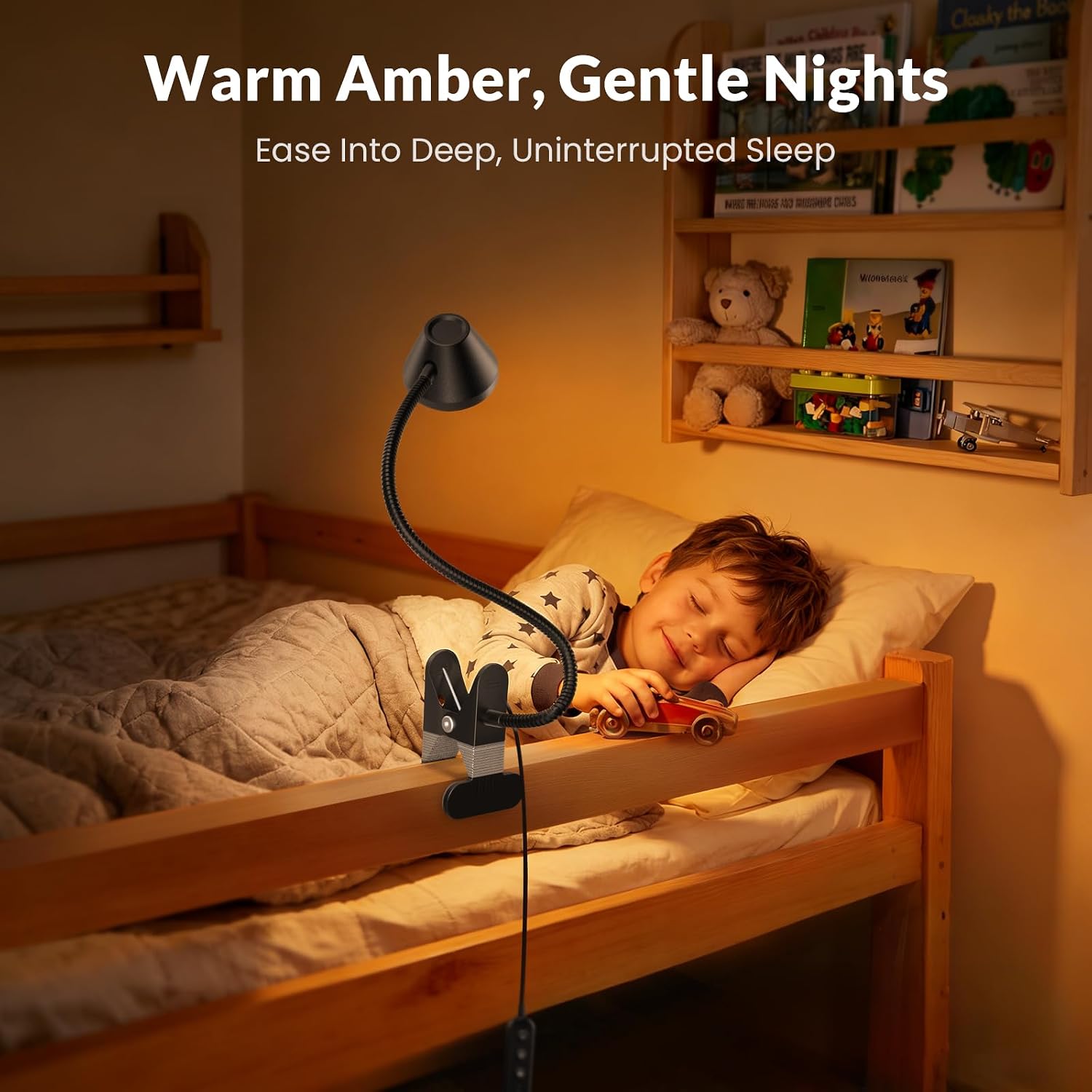 LEPOWER Clip on Light, Reading Lights for Books in Bed, 400LM, RG0 Eye-Care | 5 Colors & Stepless Dimming, Amber Glow