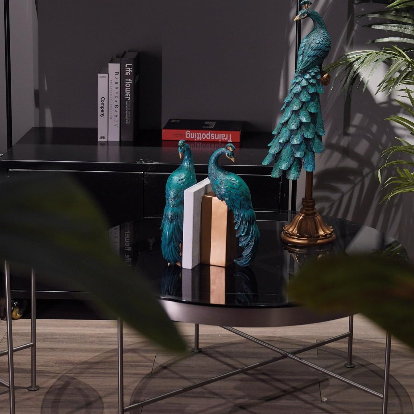 Resin Peacock Non-Skid Decorative Bookends Bird Bookends Modern / Peacock Bookends / Set of 2