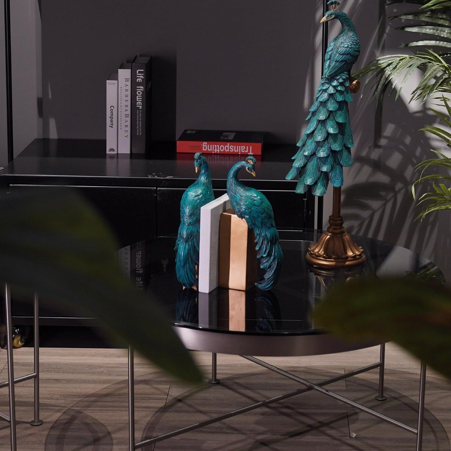 Resin Peacock Non-Skid Decorative Bookends Bird Bookends Modern / Peacock Bookends / Set of 2