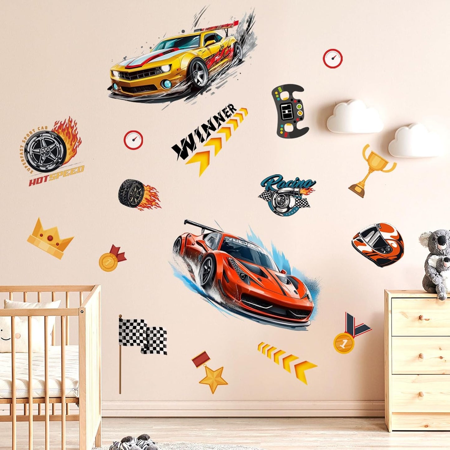3D Wall Stickers Speed Car / Racing Car