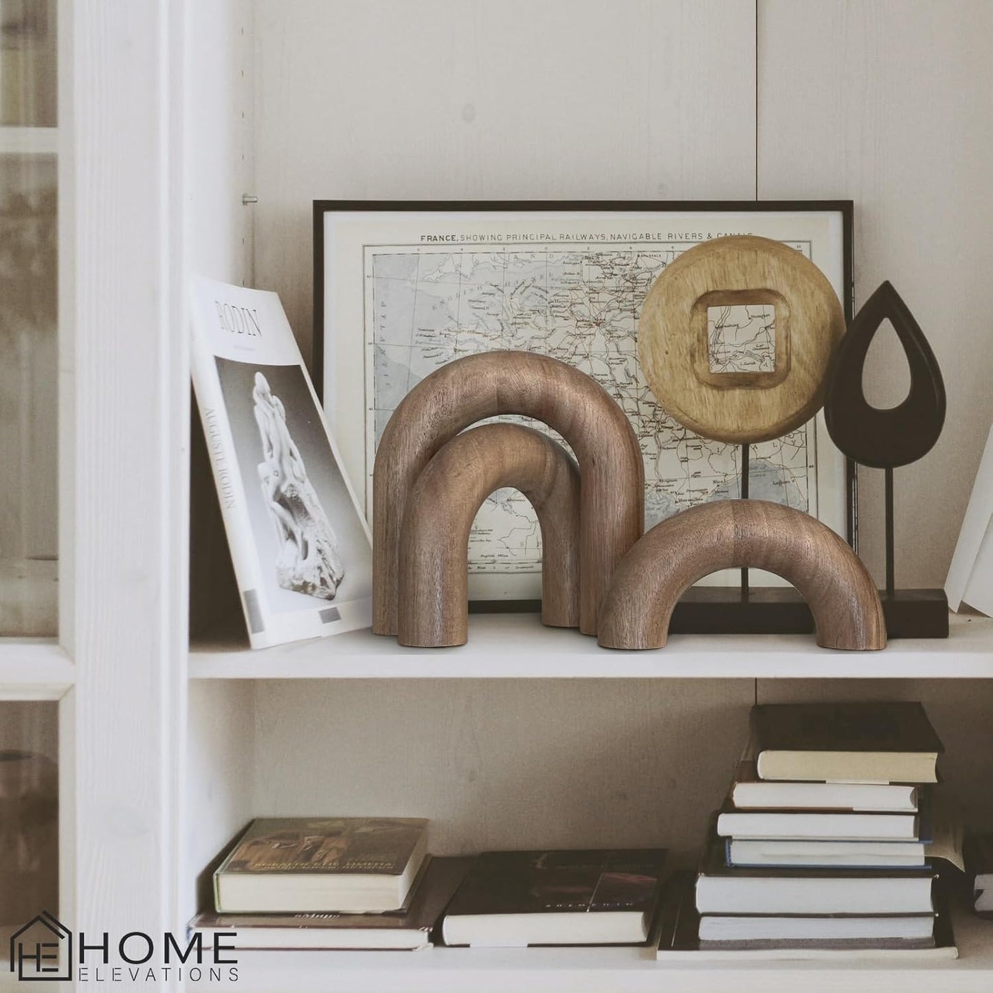 Wooden Arch Decor / Natural / Acacia Wood / Set of 3
