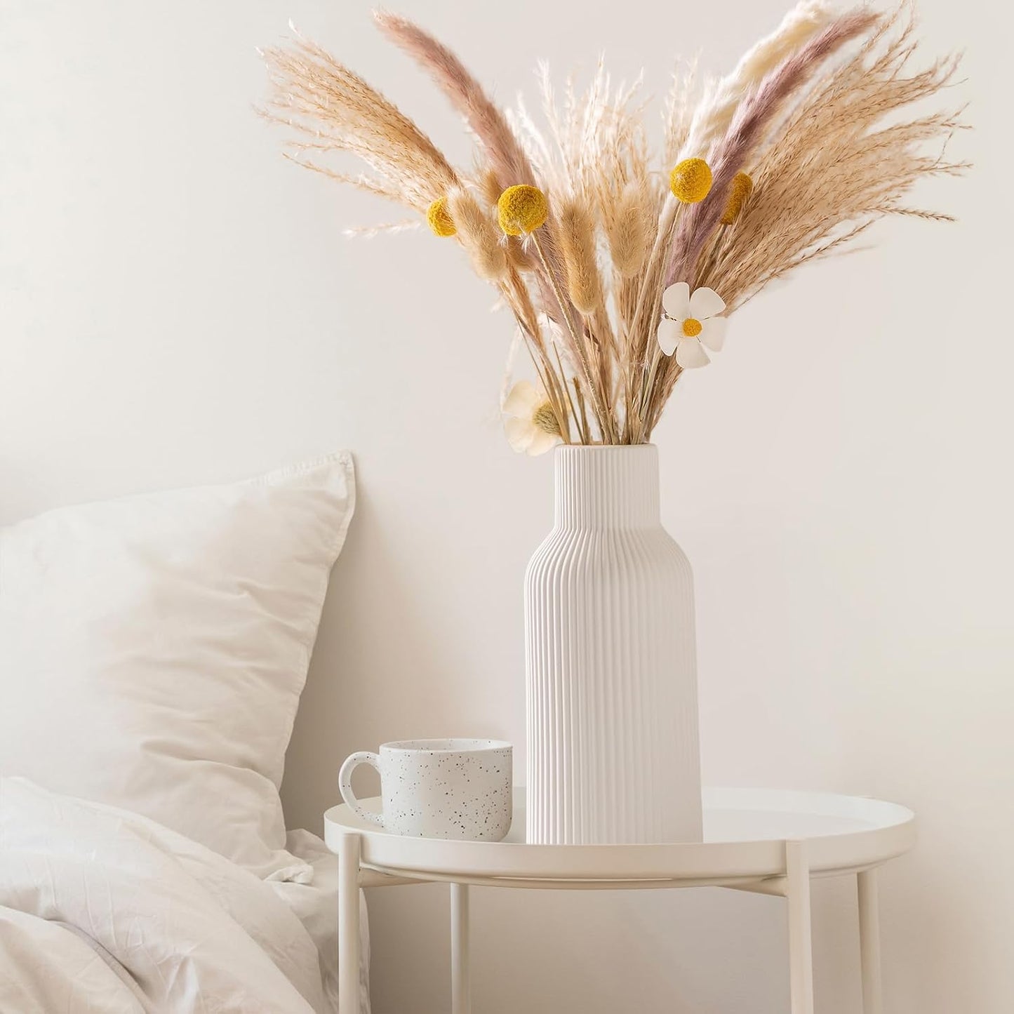 Ceramic Flower Vases / 3-piece-set / White / Set of 3