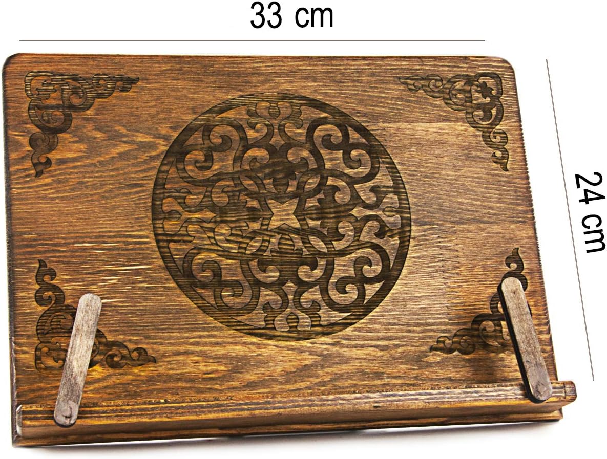 ihvan online, Vintage Wooden Book Holder Stand, Portable and Adjustable Cookbook Holder, Tablet Recipe Book Bible or
