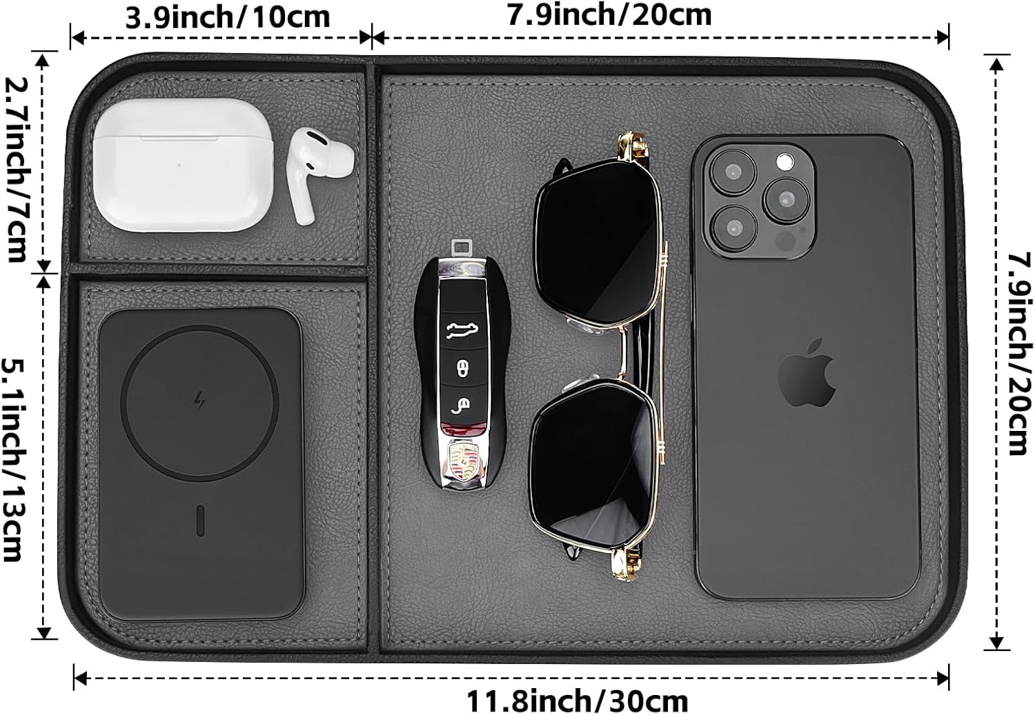 Leather Tray / Catchall Tray / Black Frame