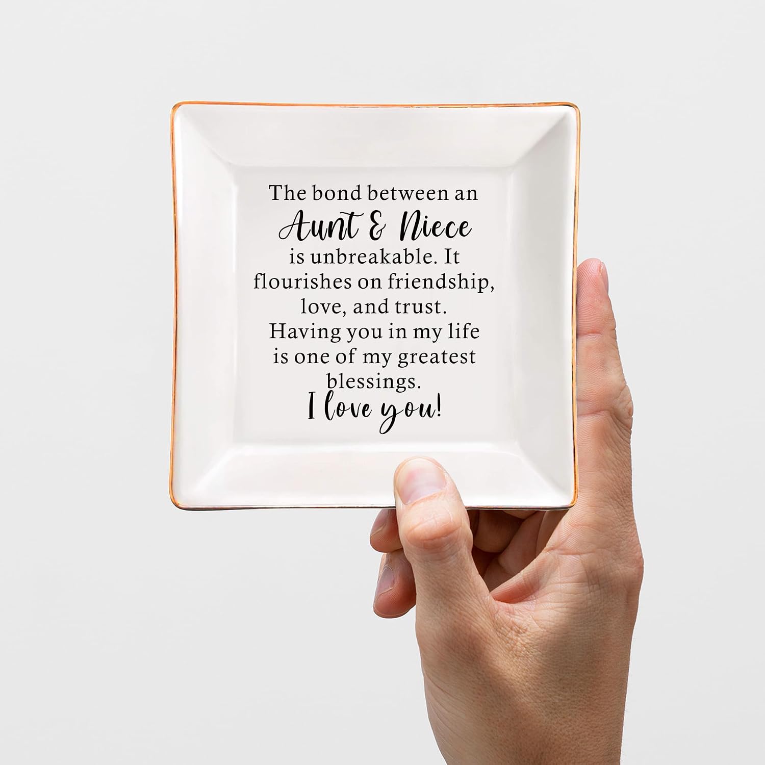 Aunt Gifts from Niece Ceramic Jewelry Ring Dish Gifts for Aunt & Niece Birthday / 2-aunt7&niece