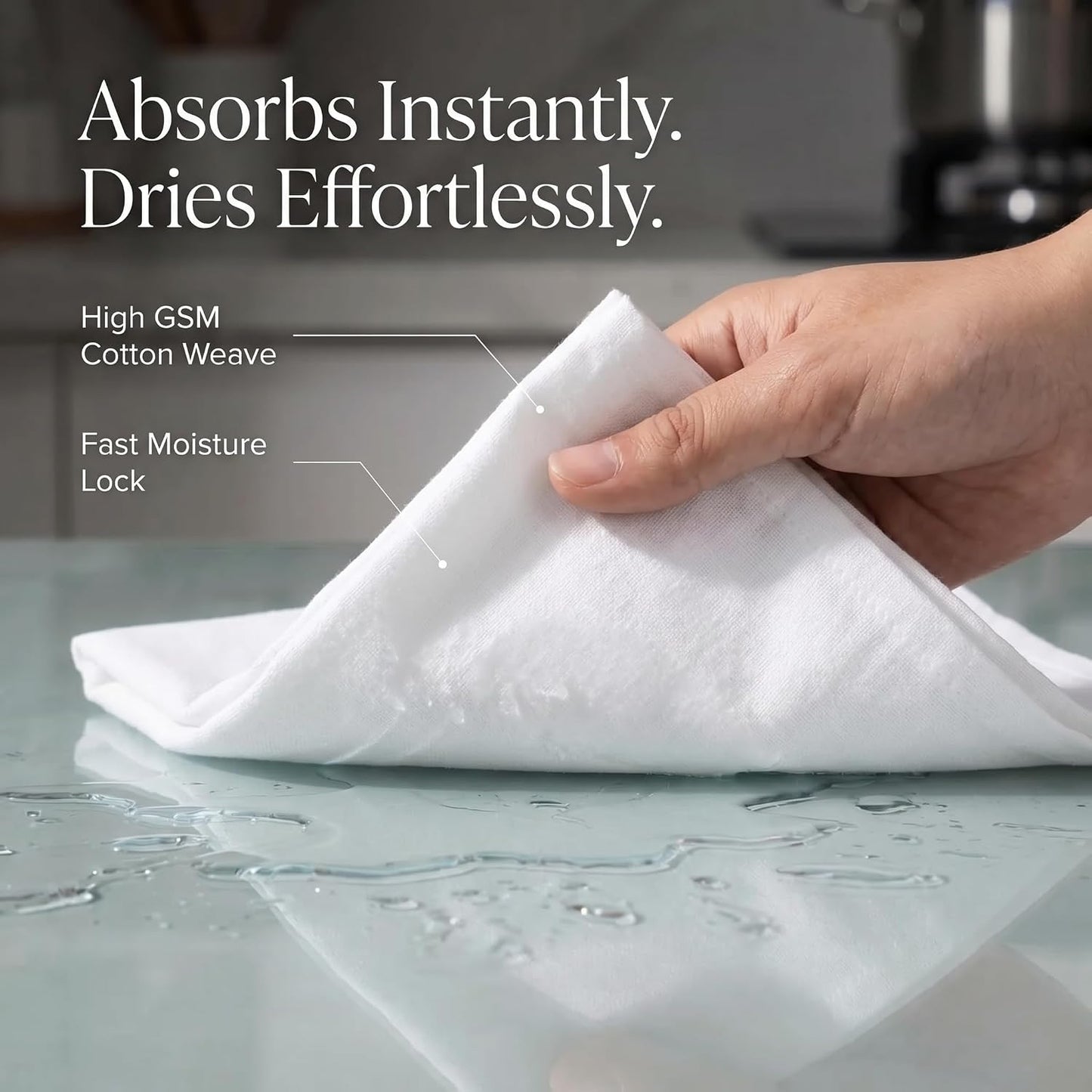 Urban Villa Kitchen Towels Cotton Dish Towels 20”x30” (Set of 6) White