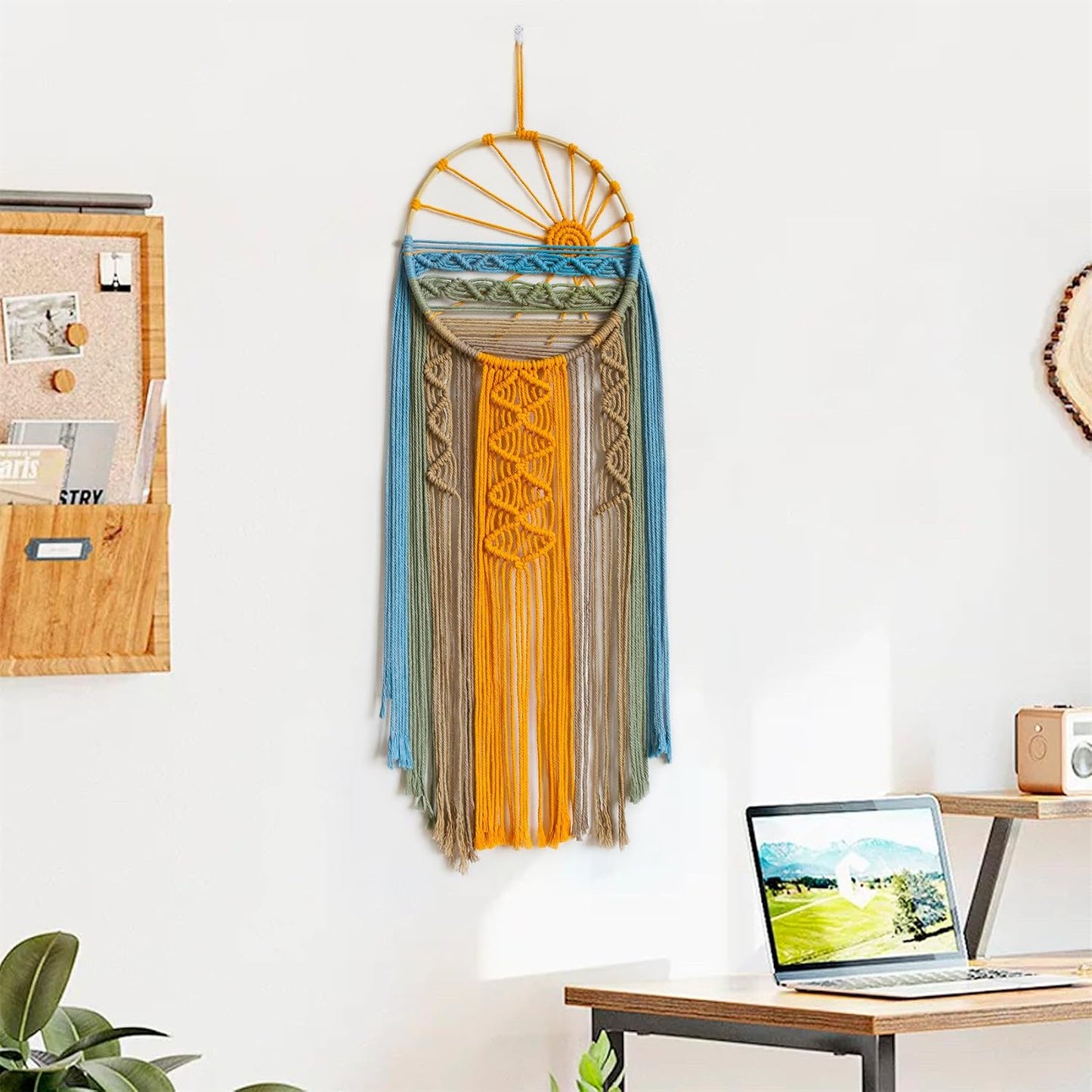 Macrame Wall Hanging Boho Macrame Wall Decor / Orange