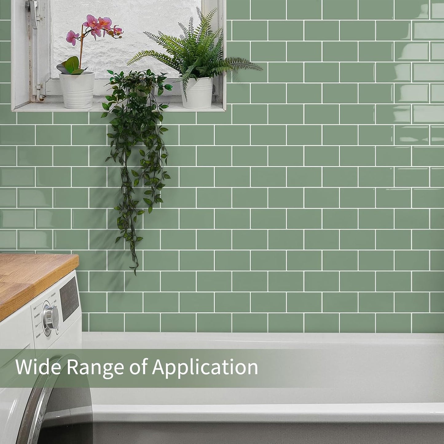 3D Subway Waterproof Self-Adhesive Wall Tile Stick / Green