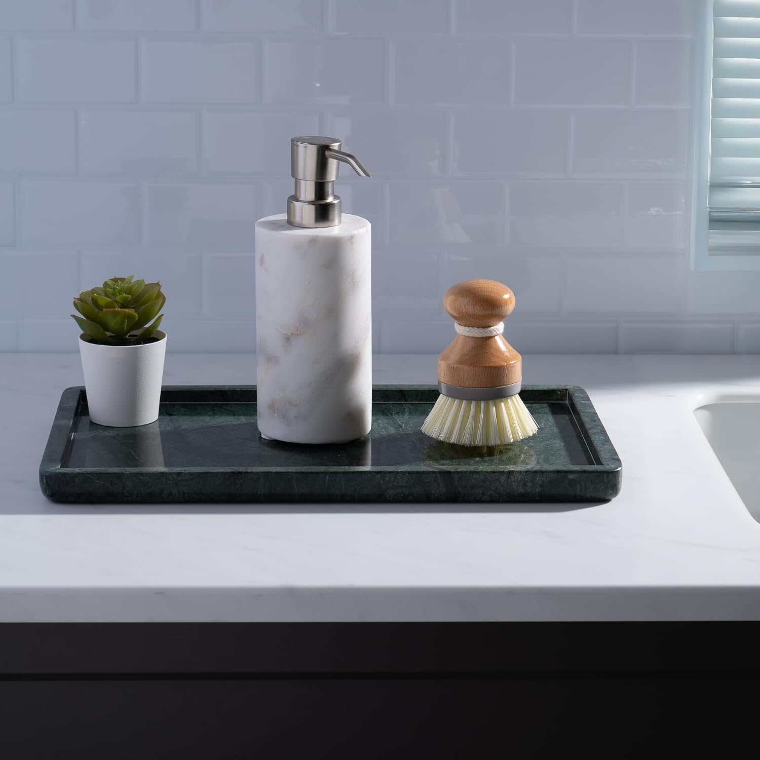 Marble Tray / ½" Large Vanity Tray / Green / 13 x 7.5 x 0.8