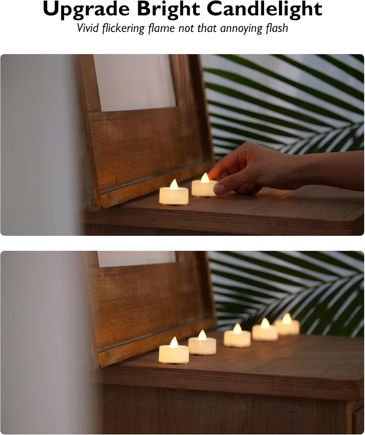 BEICHI 24Pcs Flameless LED Tea Lights with Remote & Timer,White Base,400Hrs | Flickering TeaLights Candles Battery
