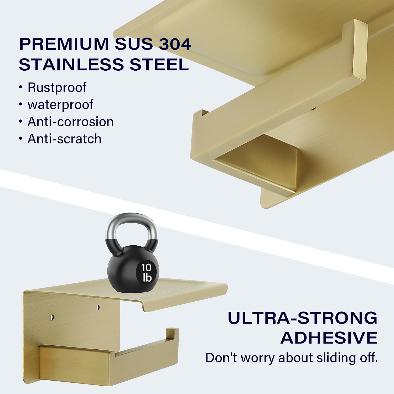 Alise Toilet Paper Holder with Shelf,Bathroom Tissue Holder,Gold | SUS304 Stainless Steel Toilet Paper Roll Holder