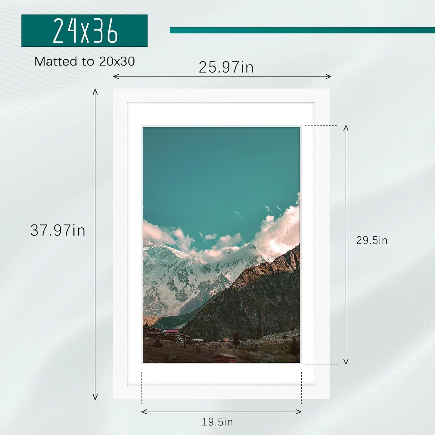 24x36 White Poster Frame, Picture Frame for Wall, 3 Pack | Fits 20x30 Photos With Mat or 24x36 Without Mat, Vertical or